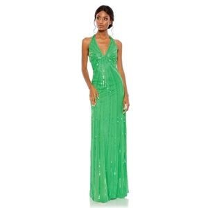 Mac Duggal Stunning Green Beaded Gown NWT Size 12